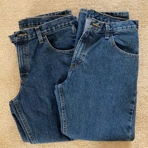 Two Pairs of Men’s Wrangler Stonewashed Blue Jeans 34X28